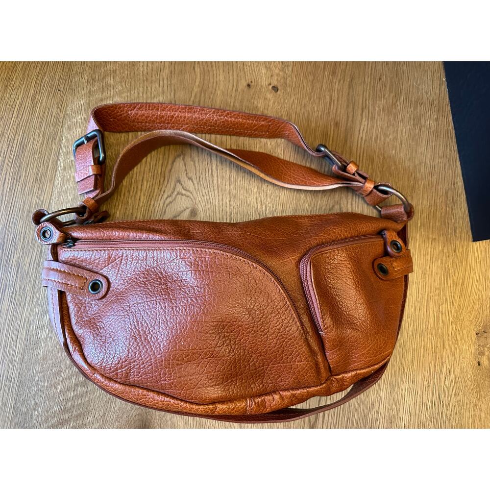 Francesco Biasia Genuine Leather Brown Shoulder Bag